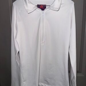White Half-Zip Women's Top